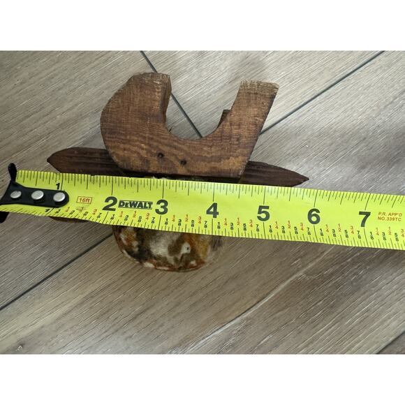 Vintage Wooden Turtle Floral Velvet Pin Cushion MCM 70's Kitschy Handmade Retro - Picture 6 of 11